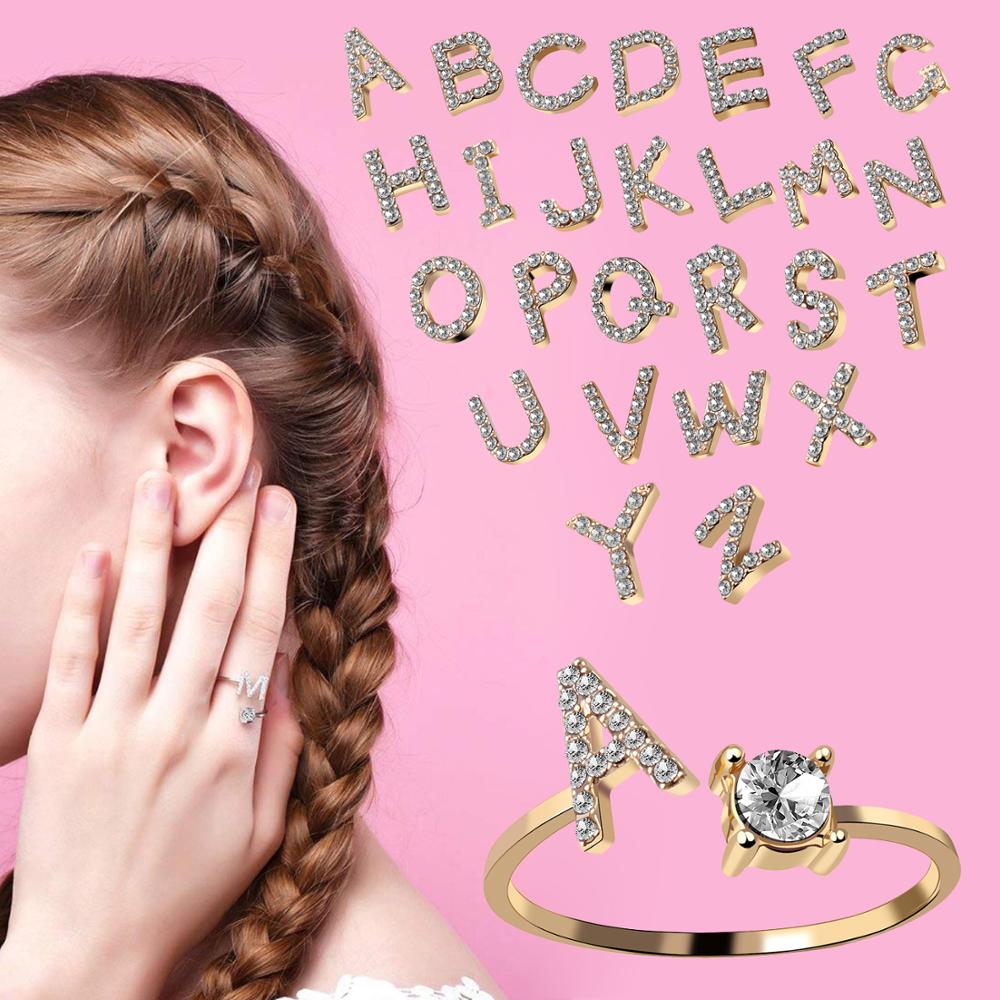Adjustable Letter Ring in Silver or Gold